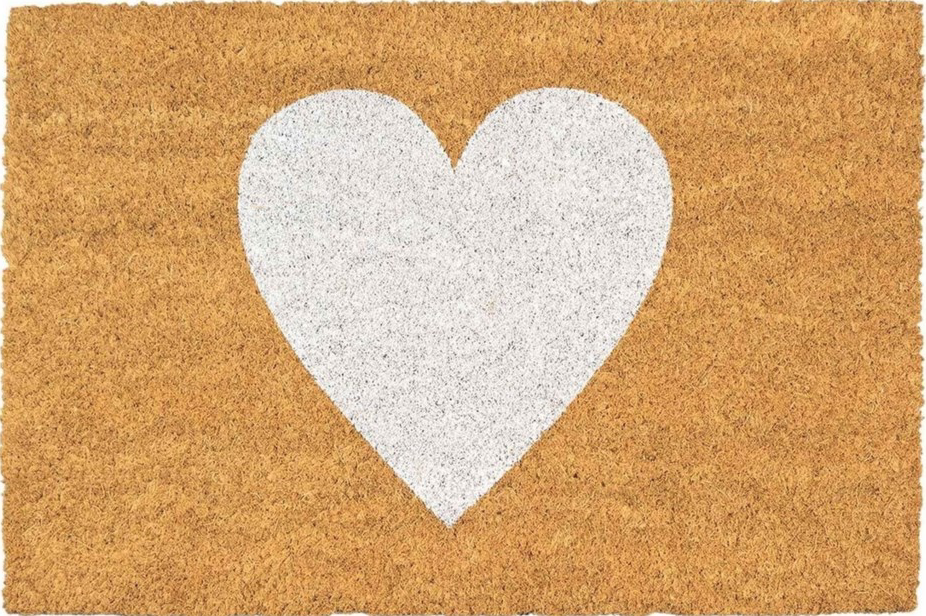 White Heart Door mat
