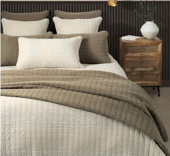 Moss natural king coverlet