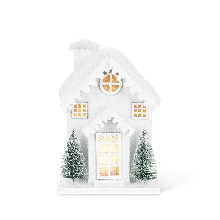 Small Snowy House with LED Light