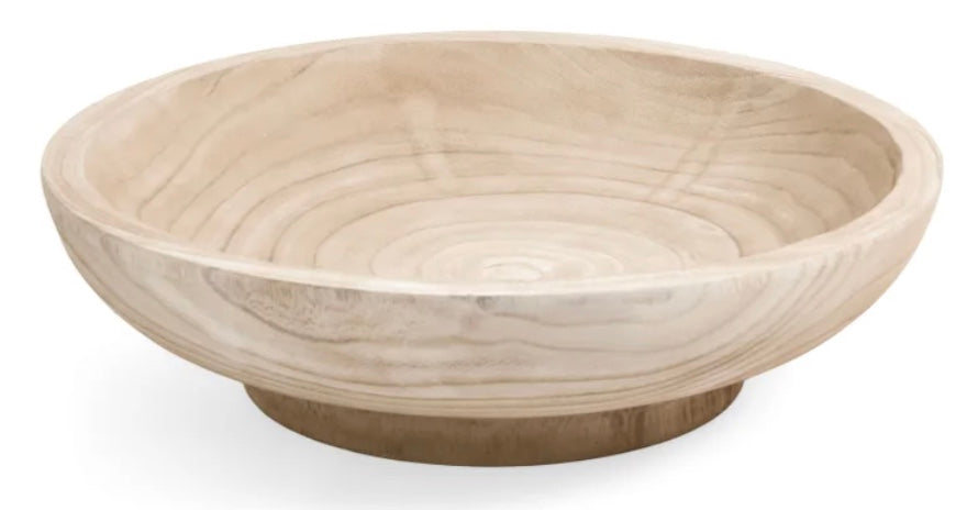 Paulownia Wood Bowl w/pedestal