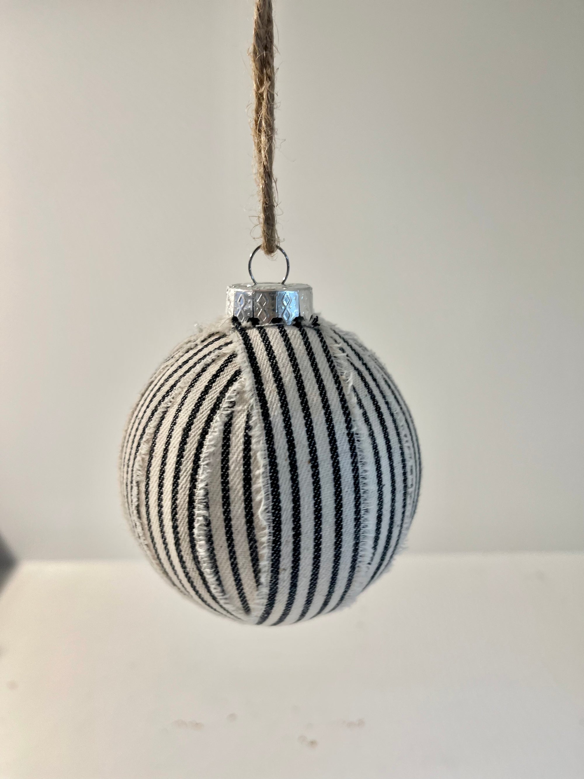 Farmhouse black & white stripe balls