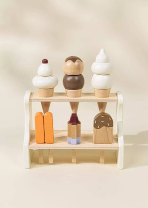 Wooden Ice Cream Stand and Accessories