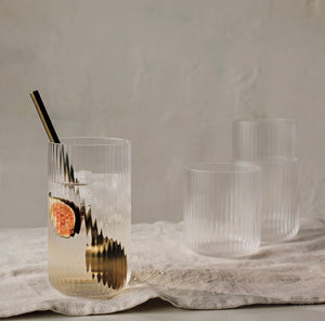 Clear Tall Fluted Tumbler