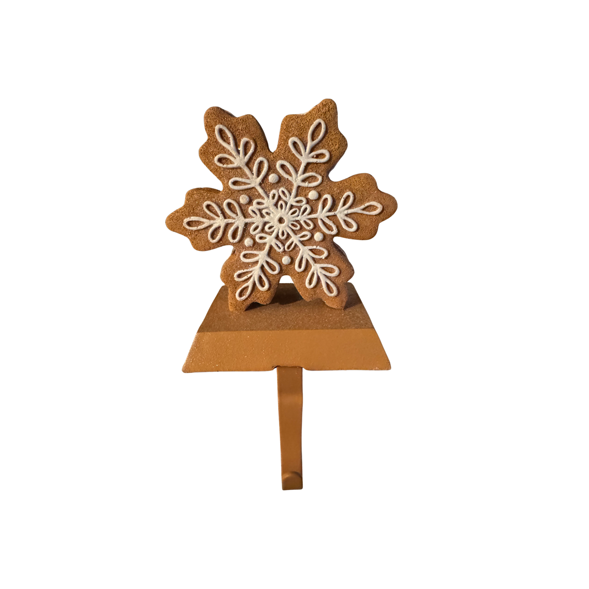 Gingerbread snowflake stocking holder