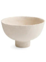 Paper Mache Ecru Pedestal Bowl