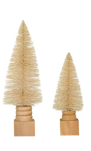 Sisal Bottle Brush Tree with wood base