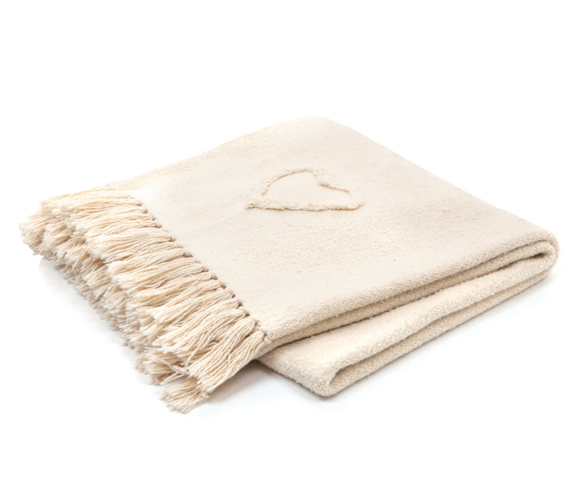 Love throw with hearts