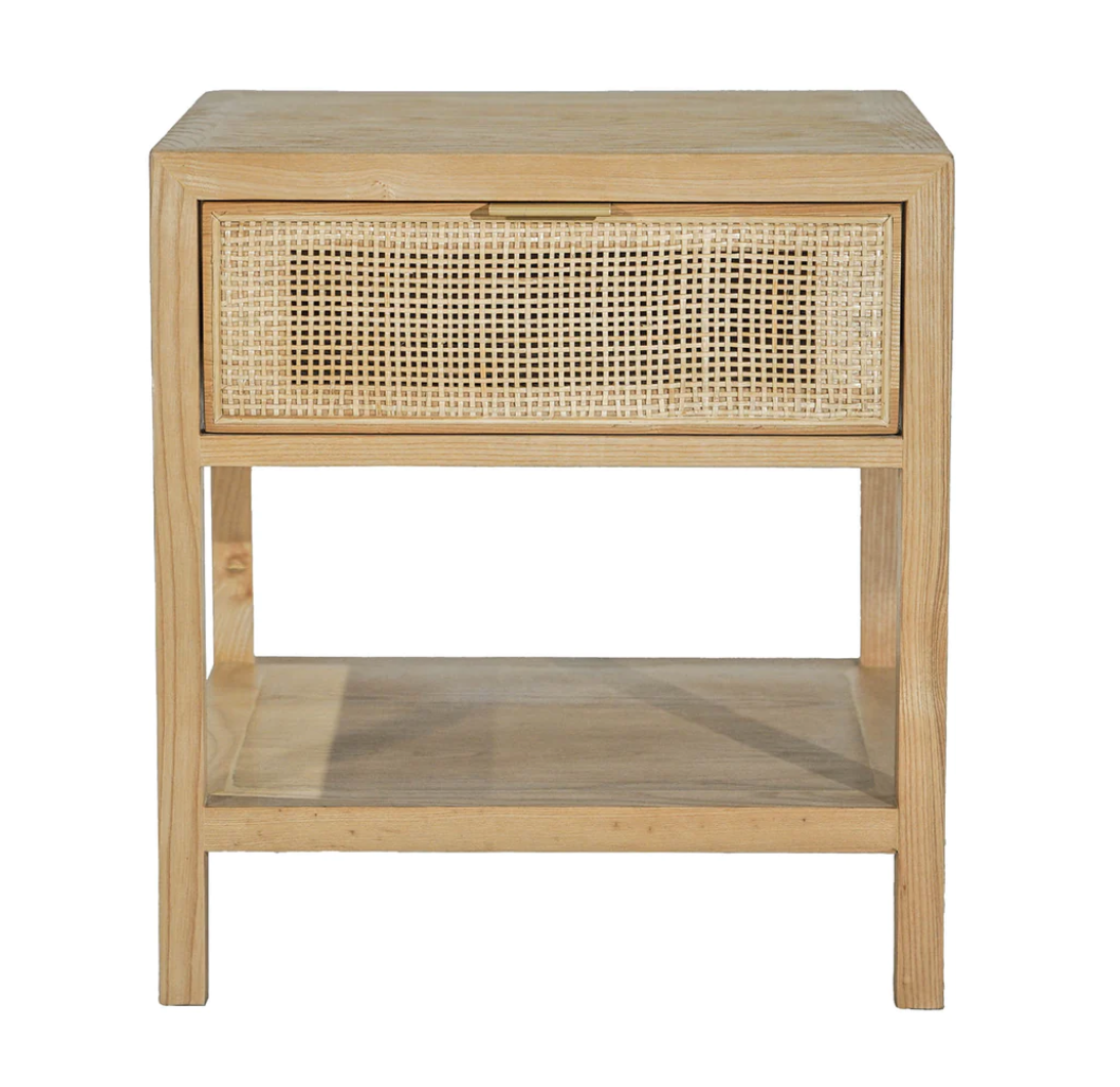Rattan side table